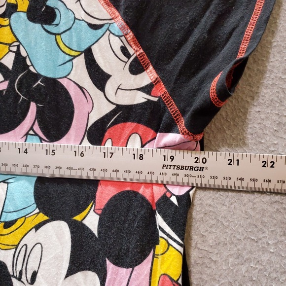 Disney Women Sleepwear Large Black Sleepshirt Minnie Mickey Mouse All Over Print - Picture 4 of 7